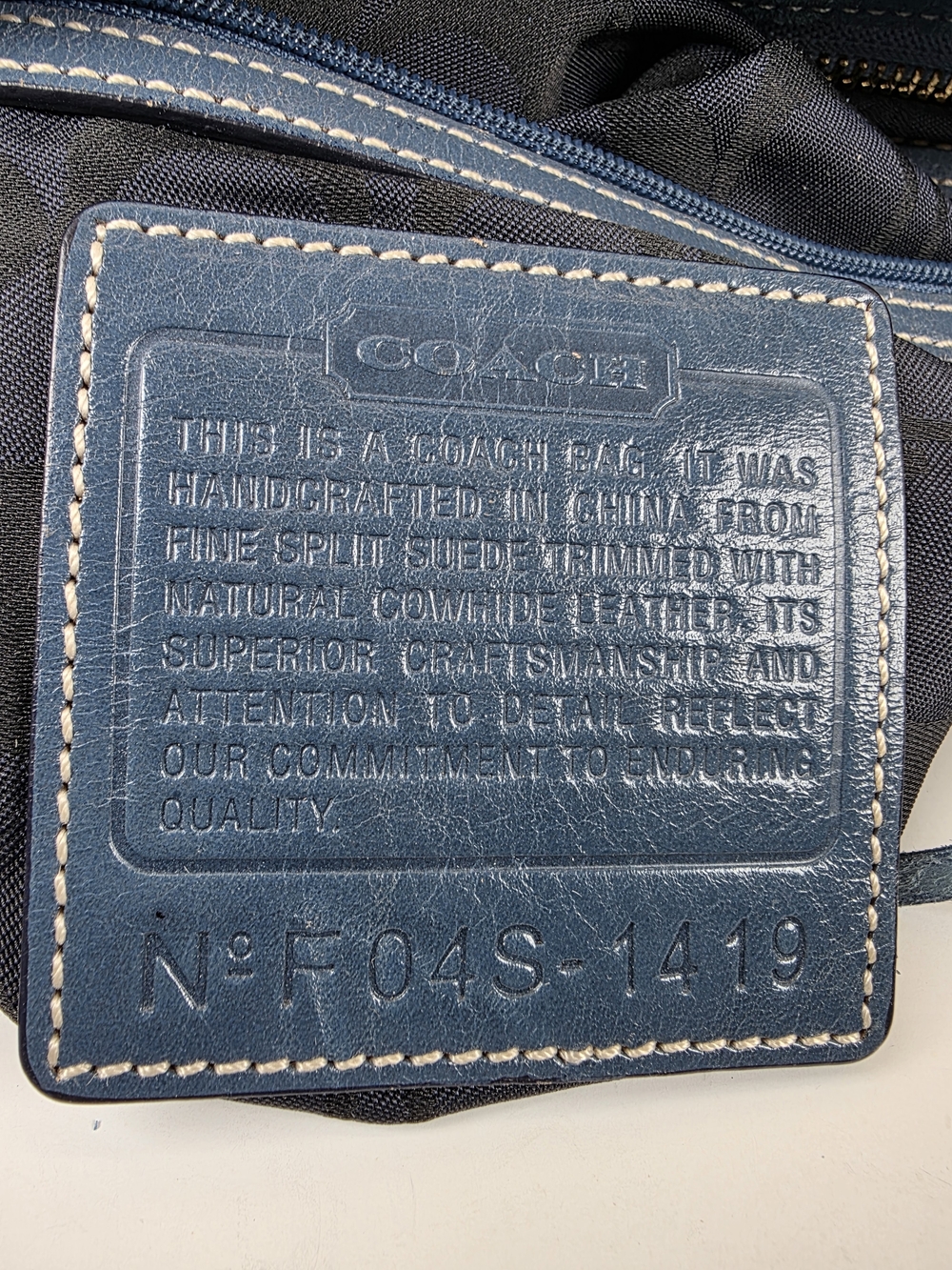 Coach Hobo 1419 Blue Suede Shoulder Shoulder Crossbody Rare Bag - Picture 9 of 14